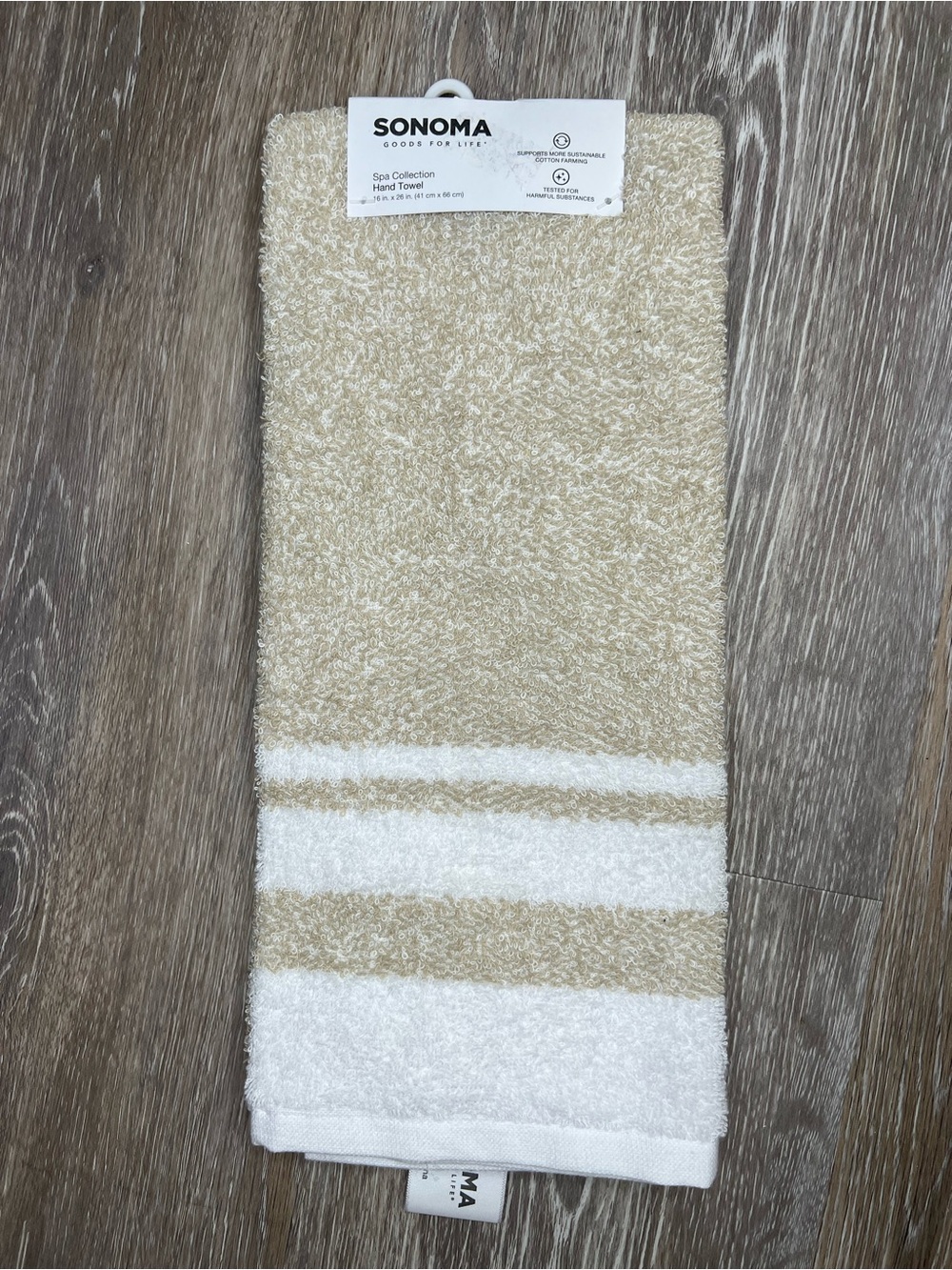 Brand New-Sonoma Goods For Life Spa Border Hand Towel